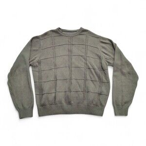 Saddlebred Men's Crewneck Sweater 100% Cotton Grid Knit M